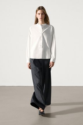 بلوز سفید زنانه ساده Massimo Dutti - کد 874392381