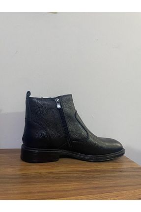 بوت / نیم بوت مشکی مردانه چرم خالص AROM - کد 874582366