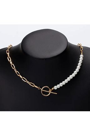 گردنبند جواهر طلائی زنانه استیل ضد زنگ MEECY - کد 874601713