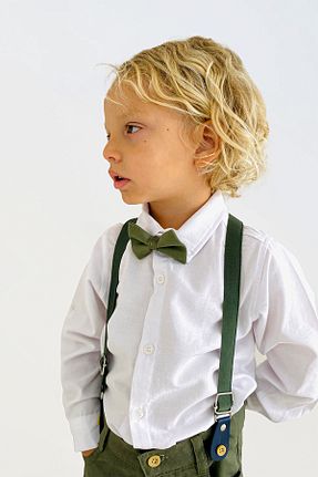 کت و شلوار خاکی بچه گانه یقه کتی LULU Kids - کد 871375429