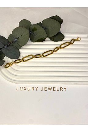 دستبند استیل (فولاد) طلائی زنانه استیل (فولاد) LUXURY JEWELRY - کد 874627446