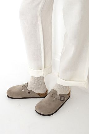 دمپائی قهوه ای زنانه چرم خالص Akman Leather - کد 824595561