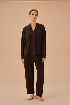 بالاتنه راحتی قهوه ای زنانه پلی استر Suwen - کد 874721518