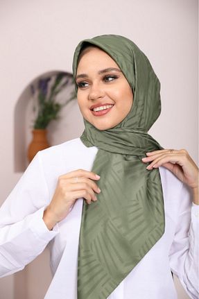 روسری سبز پنبه پلی استر lamella - کد 874733793
