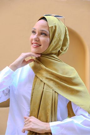 روسری زرد پنبه پلی استر lamella - کد 874733859