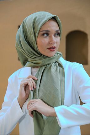 روسری سبز پنبه پلی استر lamella - کد 874733921