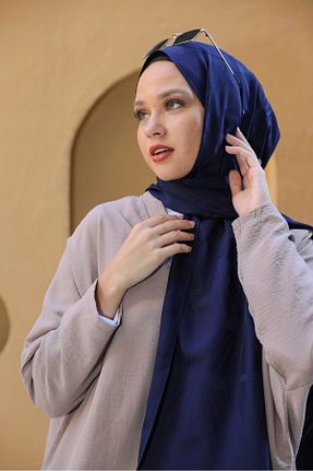 روسری سرمه ای پنبه پلی استر lamella - کد 874733810