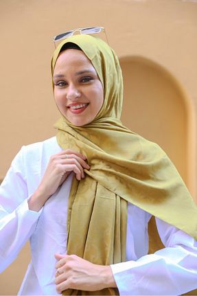 روسری زرد پنبه پلی استر lamella - کد 874733859