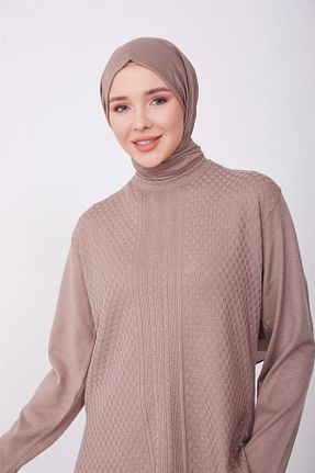 پلیور حجاب قهوه ای زنانه رگولار Armine - کد 770707125