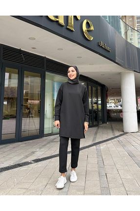 ست بالاتنه و پائین تنه مشکی زنانه بافت Hare Butik - کد 874749789