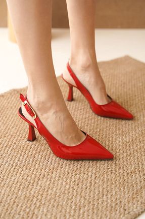 کفش پاشنه بلند کلاسیک قرمز زنانه چرم GOFFSHOES - کد 874754612
