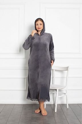 لباس سایز بزرگ طوسی زنانه پنبه - پلی استر - الاستین Lady Lingerie - کد 874774716