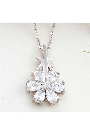 گردنبند نقره سبز زنانه 925 عیار NazikEndam - کد 894296057