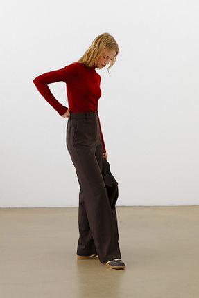 شلوار قهوه ای زنانه پنبه ای urban focus - کد 874795003