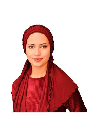 روسری زرشکی پلی استر Sufirit - کد 874799592