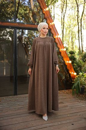 لباس حجاب قهوه ای زنانه Straight Nissra - کد 870234610
