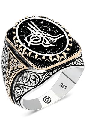 انگشتر نقره طوسی مردانه 925 عیار OTTOTESBİH - کد 874801421