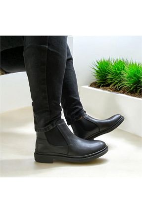 بوت / نیم بوت مشکی مردانه چرم خالص KALE - کد 874821845