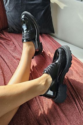 کفش کلاسیک مشکی زنانه چرم خالص TOPUKLA - کد 874849607