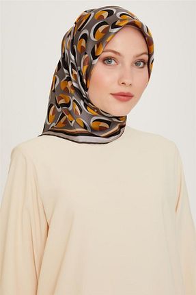 روسری زرشکی کرپ ساتن ابریشم Armine - کد 864789208