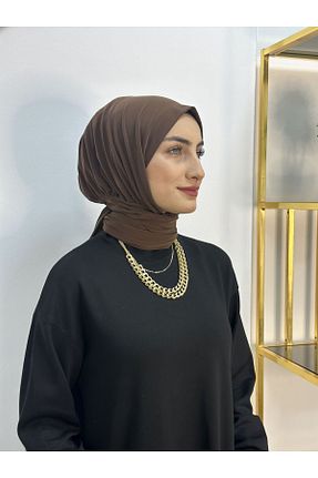 شال قهوه ای زنانه اکریلیک erasra class - کد 874897695