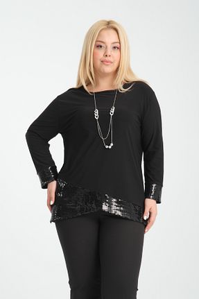 بلوز سایز بزرگ مشکی زنانه سایز بزرگ MODA - کد 868928652