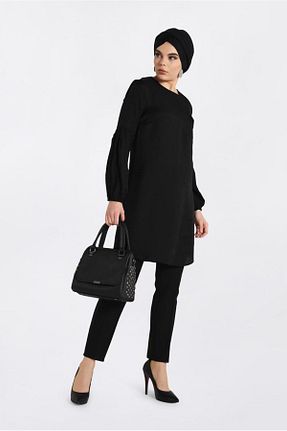 تونیک حجاب مشکی زنانه مخلوط ویسکون Alvina - کد 874941228