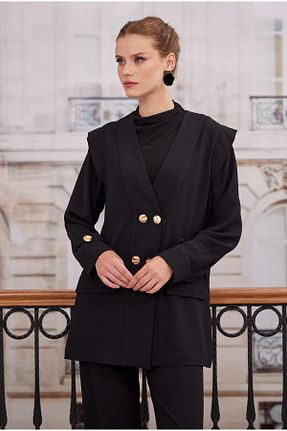 ست بالاتنه و پائین تنه مشکی زنانه بافتنی HEQA - کد 860732764