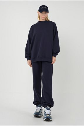 شلوار کرمگن سرمه ای زنانه پاچه کش دار HEQA - کد 796213301
