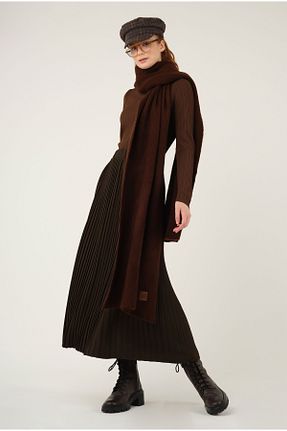 شال گردن قهوه ای زنانه پارچه HEQA - کد 786000245