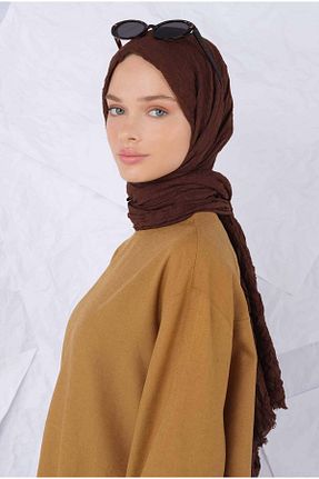 شال قهوه ای زنانه پلی استر HEQA - کد 849627688