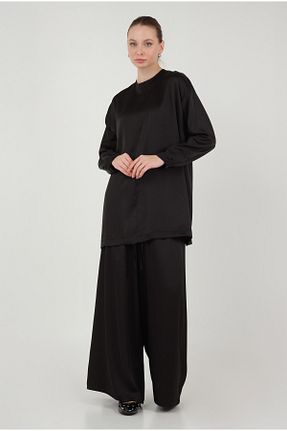 ست بالاتنه و پائین تنه مشکی زنانه بافتنی HEQA - کد 846402342