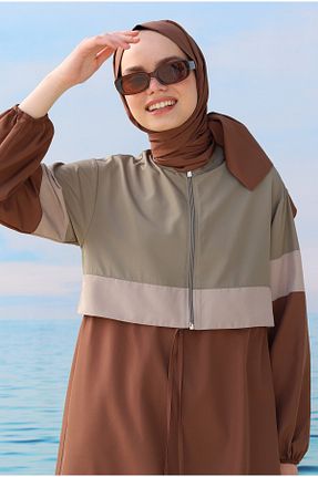 مایو حجاب قهوه ای زنانه ساده HEQA - کد 841963964