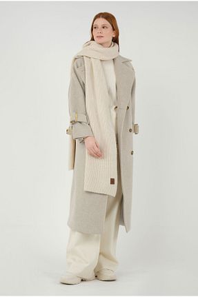 پالتو پشمی بژ زنانه رگولار HEQA - کد 794558657