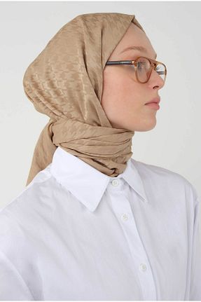 شال قهوه ای زنانه پنبه ای HEQA - کد 792951301