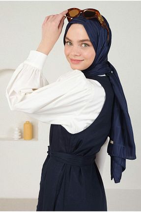 شال سرمه ای زنانه پنبه ای HEQA - کد 846967091