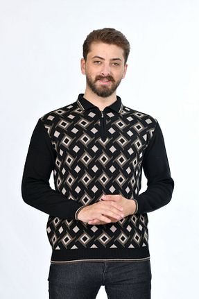 پلیور مشکی مردانه ساده Kamalı - کد 751502860