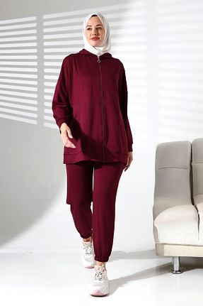 ست بالاتنه و پائین تنه حجاب بنفش زنانه رگولار Mihran Butik - کد 874966506