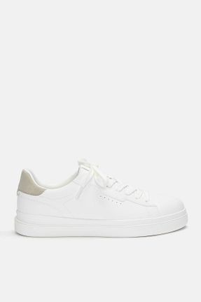 کفش اسنیکر سفید مردانه چرم اصل Pull & Bear - کد 874974181