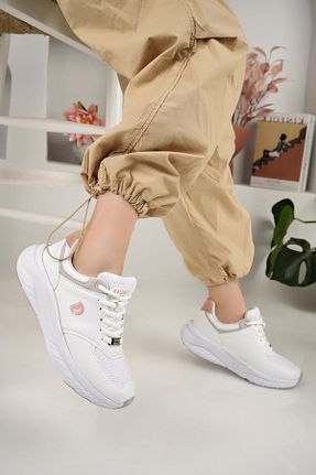 کفش اسنیکر صورتی زنانه بند دار Evojean - کد 874990403