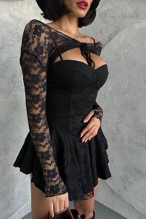 لباس مشکی زنانه بافت Neşeli Butik - کد 875004767