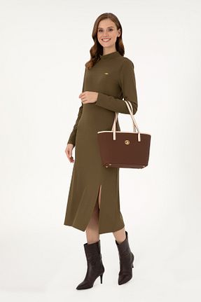 کیف دوشی قهوه ای زنانه پارچه ای U.S. Polo Assn. - کد 875009262