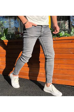 شلوار جین طوسی مردانه پاچه تنگ DOPPİO