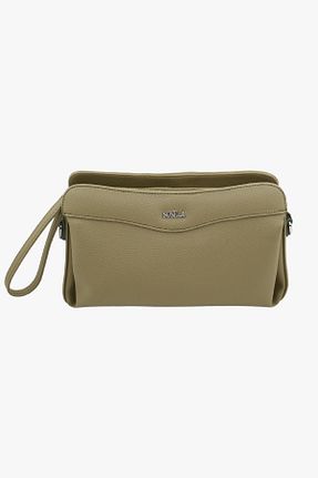 کیف پورتفوی و کلاچ خاکی زنانه چرم مصنوعی SOSELA - کد 694950633