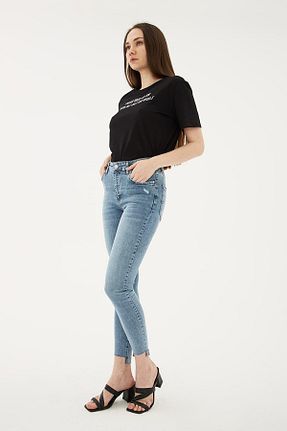 شلوار آبی زنانه پارچه Fashion Friends - کد 650195329