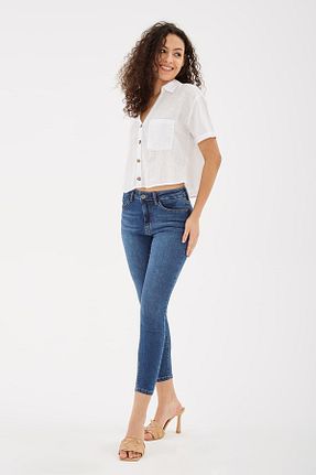 شلوار آبی زنانه پارچه Fashion Friends - کد 650199281