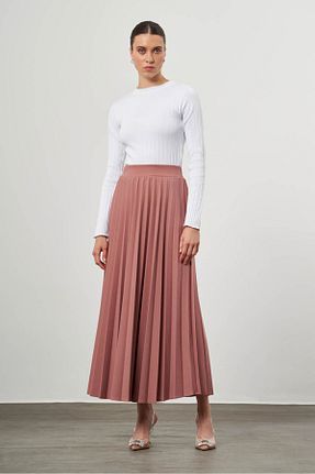 دامن صورتی زنانه مخلوط پلی استر Mizalle - کد 762662654