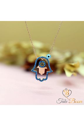 گردنبند نقره صورتی زنانه 925 عیار Takı Boom - کد 62243046