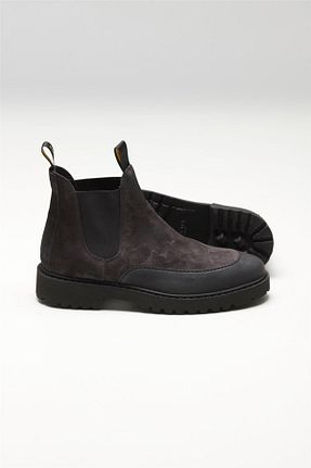 بوت / نیم بوت طوسی مردانه چرم خالص Doucals - کد 779883577