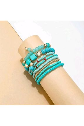 دستبند جواهر فیروزه ای زنانه منجق Store - کد 875133042